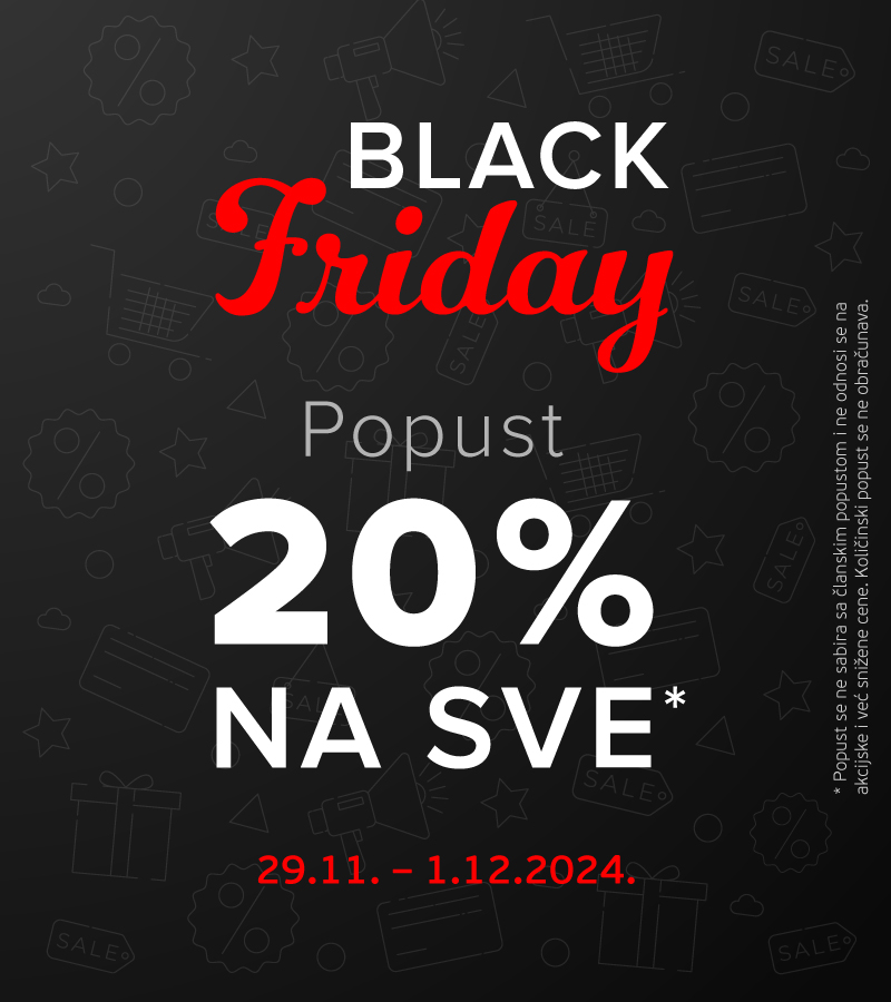 Black Friday u svim Knjižarama Vulkan i ONLINE  -20% POPUSTA NA SVE