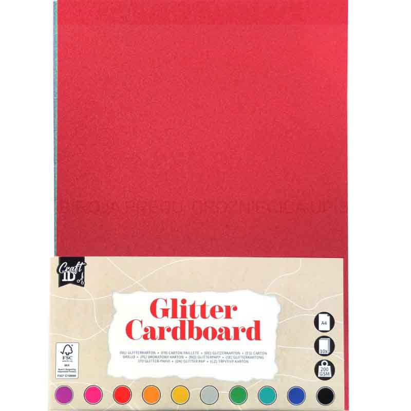 GLITTER CARDBOARD A4               10 SHEET 