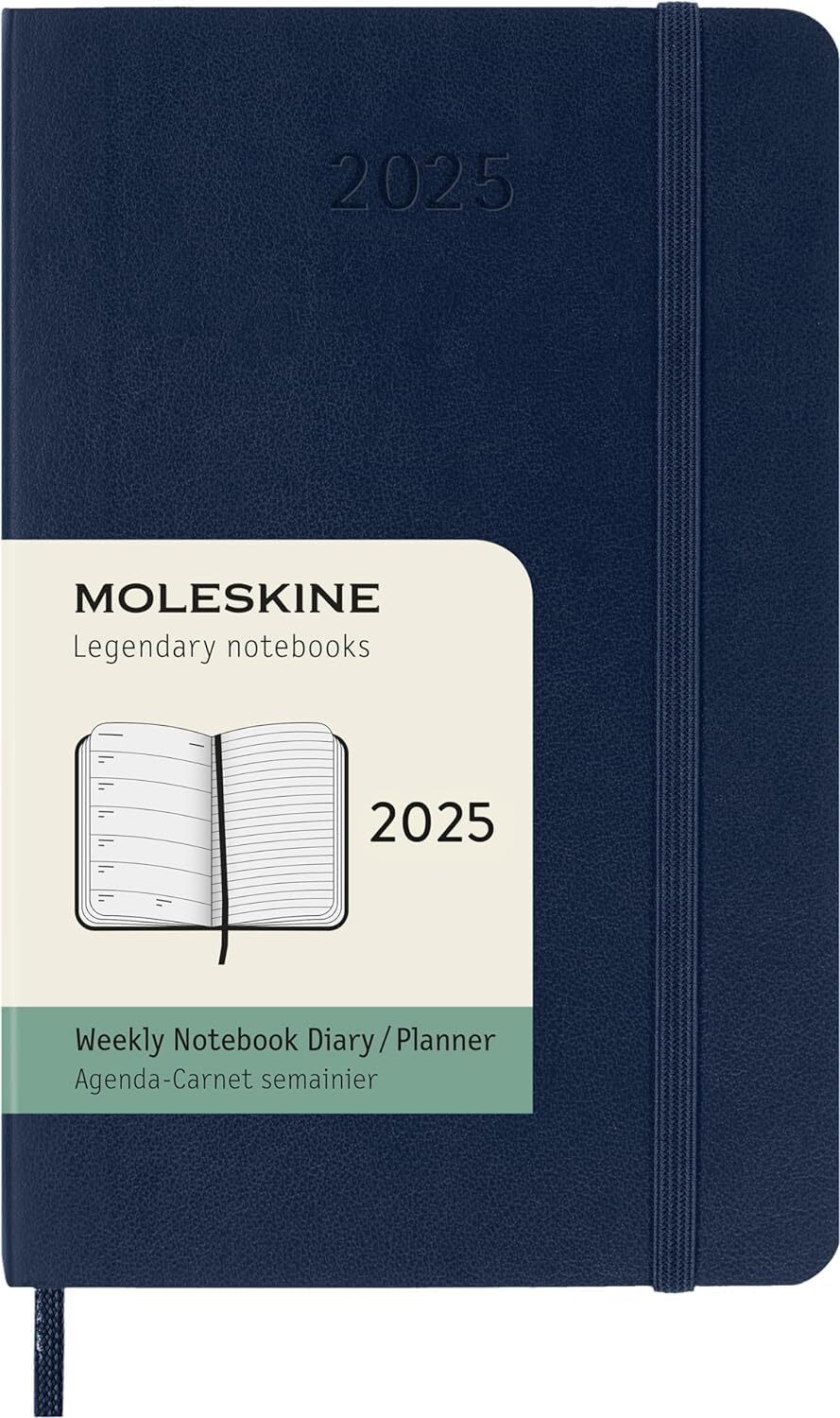 MOLESKINE datumirani nedeljni planer 2025 MP PLAVI 9x14cm 