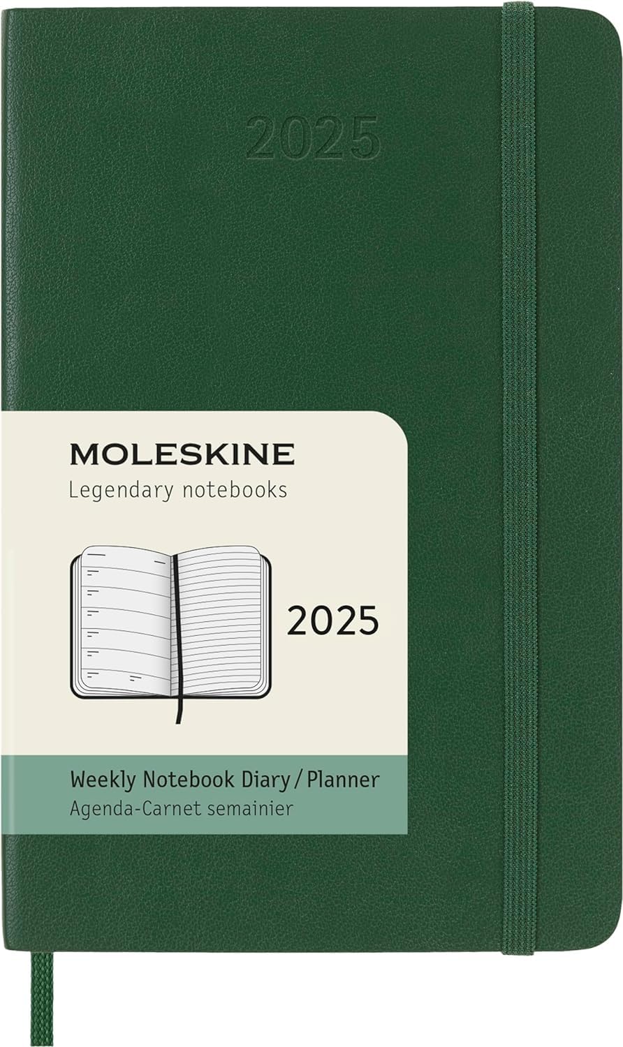 MOLESKINE datumirani nedeljni planer 2025 MP ZELENI 9x14cm 