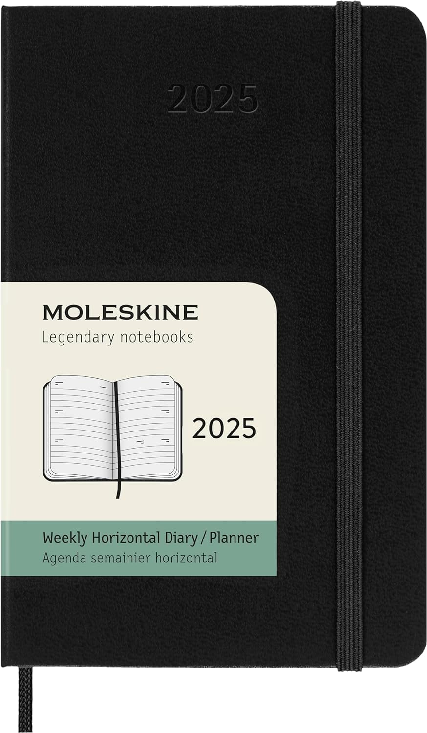 MOLESKINE datumirani nedeljni planer 2025 TP CRNI 9x14cm 