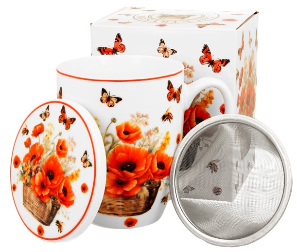 Šolja sa infuzerom BASKET OF FLOWERS - POPPIES 430ml 