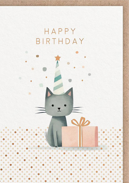 Rođendanska čestitka CAT HAPPY BIRTHDAY 