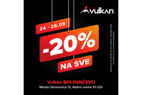 20% POPUSTA U Knjižari Vulkan BIG Pančevo - Od 24 Do 26. Septembra