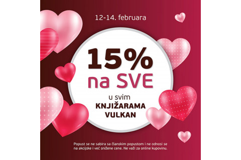 DAN ZALJUBLJENIH - 15% popusta u svim knjižarama