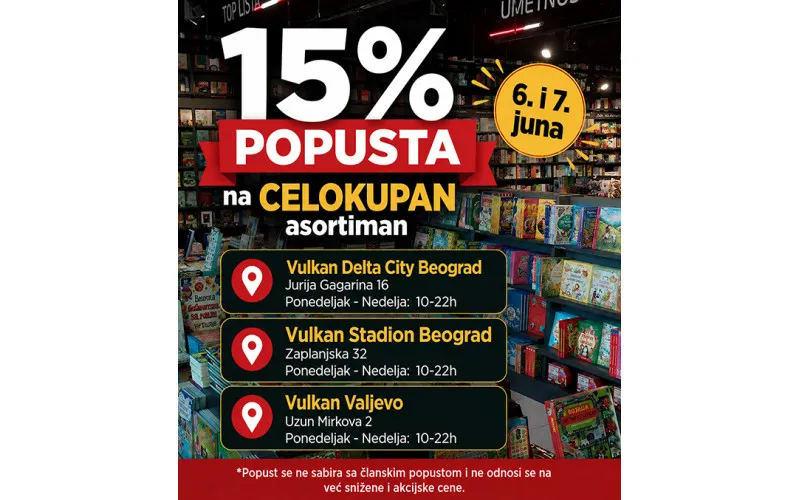 Vikend popusta u odabranim Vulkan knjižarama