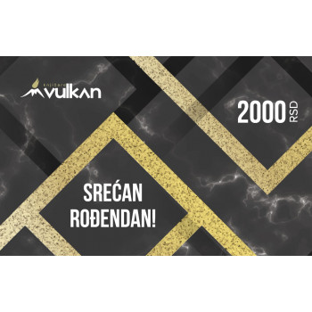 GIFT KARTICA / VAUČER Srećan rođendan - crna kvadrat 2000 