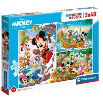 CLEMENTONI PUZZLE 3X48 MICKEY AND FRIENDS 