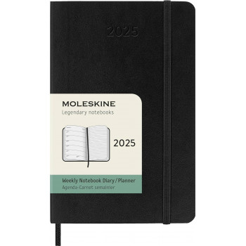 MOLESKINE datumirani nedeljni planer 2025 MP CRNI 9x14cm 