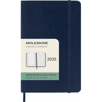 MOLESKINE datumirani nedeljni planer 2025 MP PLAVI 9x14cm 