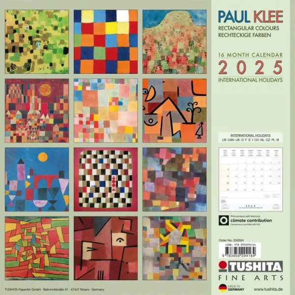 Zidni kalendar PAUL KLEE - RECTANGULAR COLOURS 