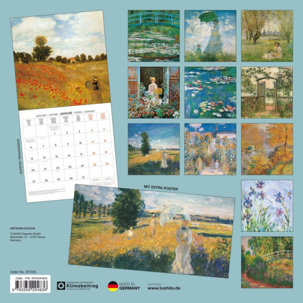 Zidni kalendar CLAUDE MONET 2025 