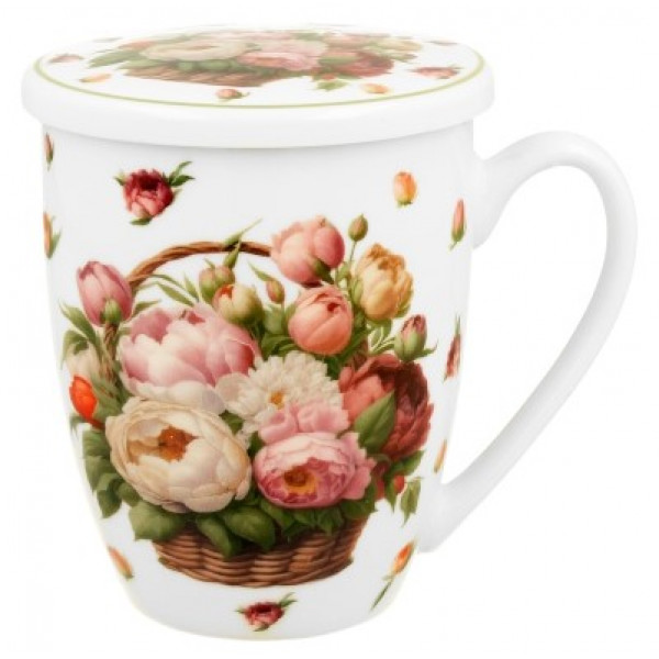 Šolja sa infuzerom BASKET OF FLOWERS - PEONIES 430ml 