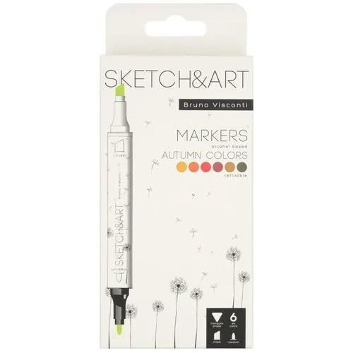 Set dvostranih markera 6 kom SKETCH&ART AUTUMN LANDSCAPE Bruno Visconti 