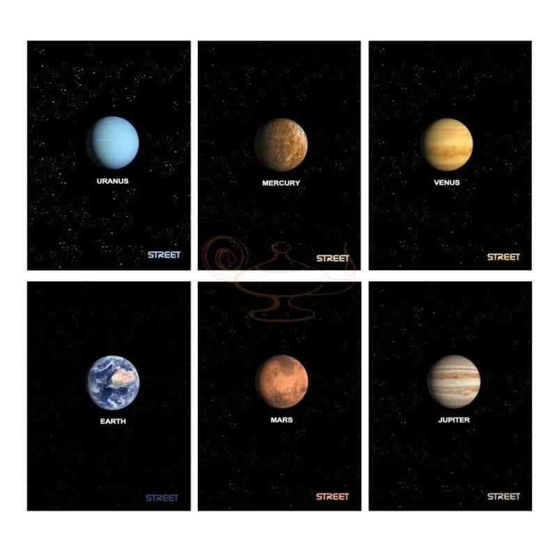 Sveska A4 PLANETS, 54L, Kvadratići (više motiva) 