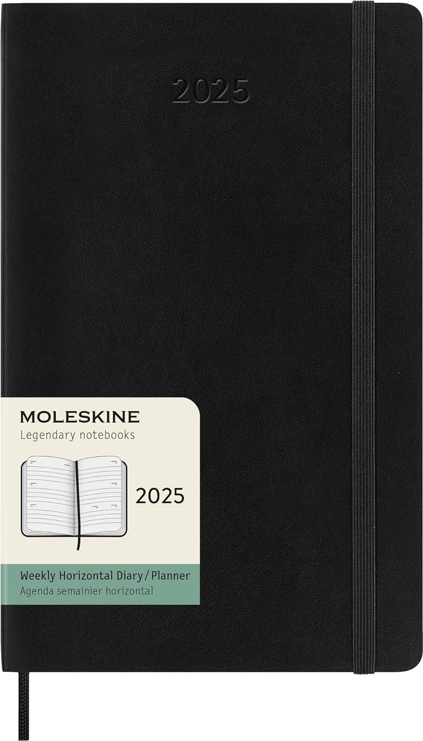 MOLESKINE datumirani nedeljni planer 2025 MP CRNI 13x21cm 