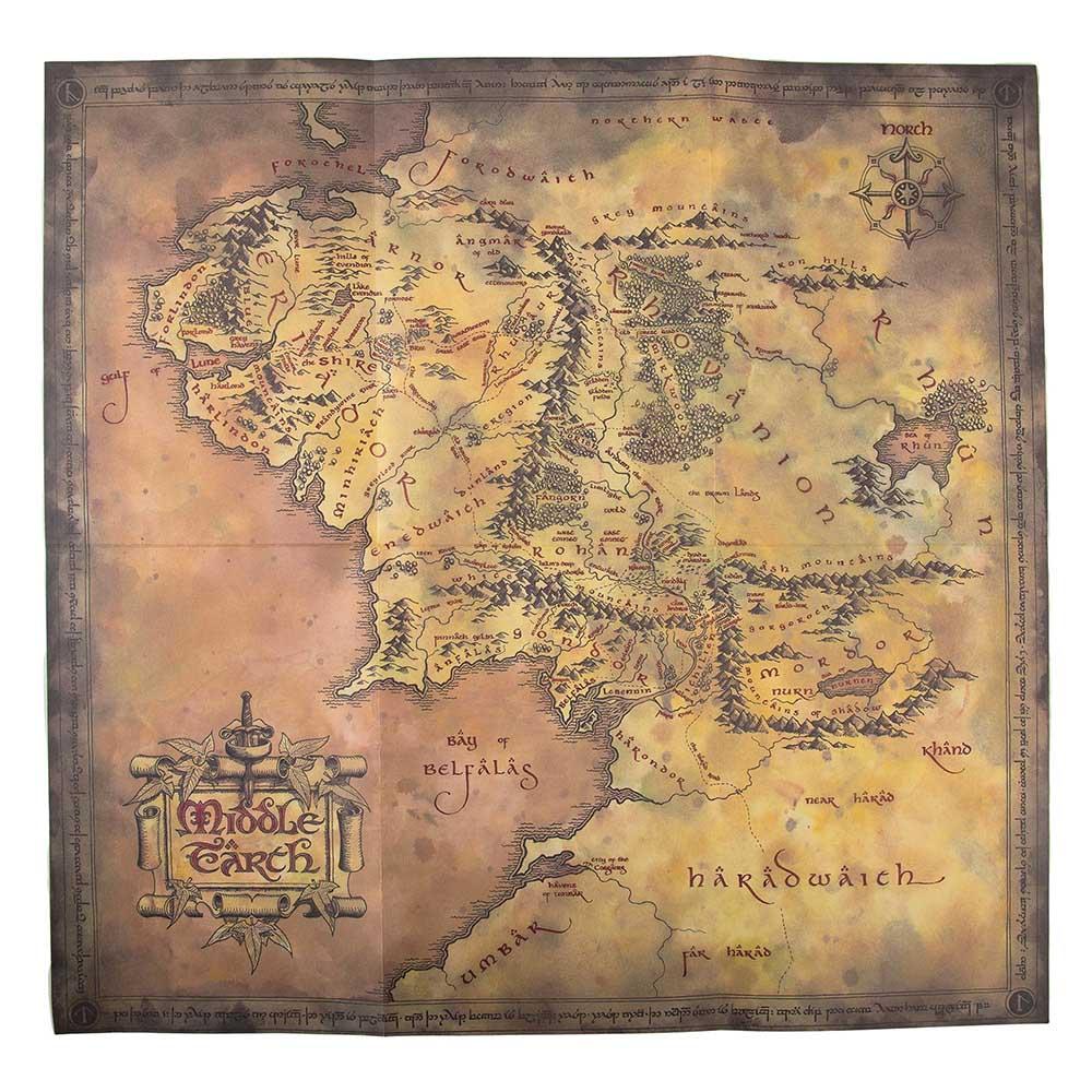 Notes A5 LORD OF THE RINGS Map Of Middle Earth 